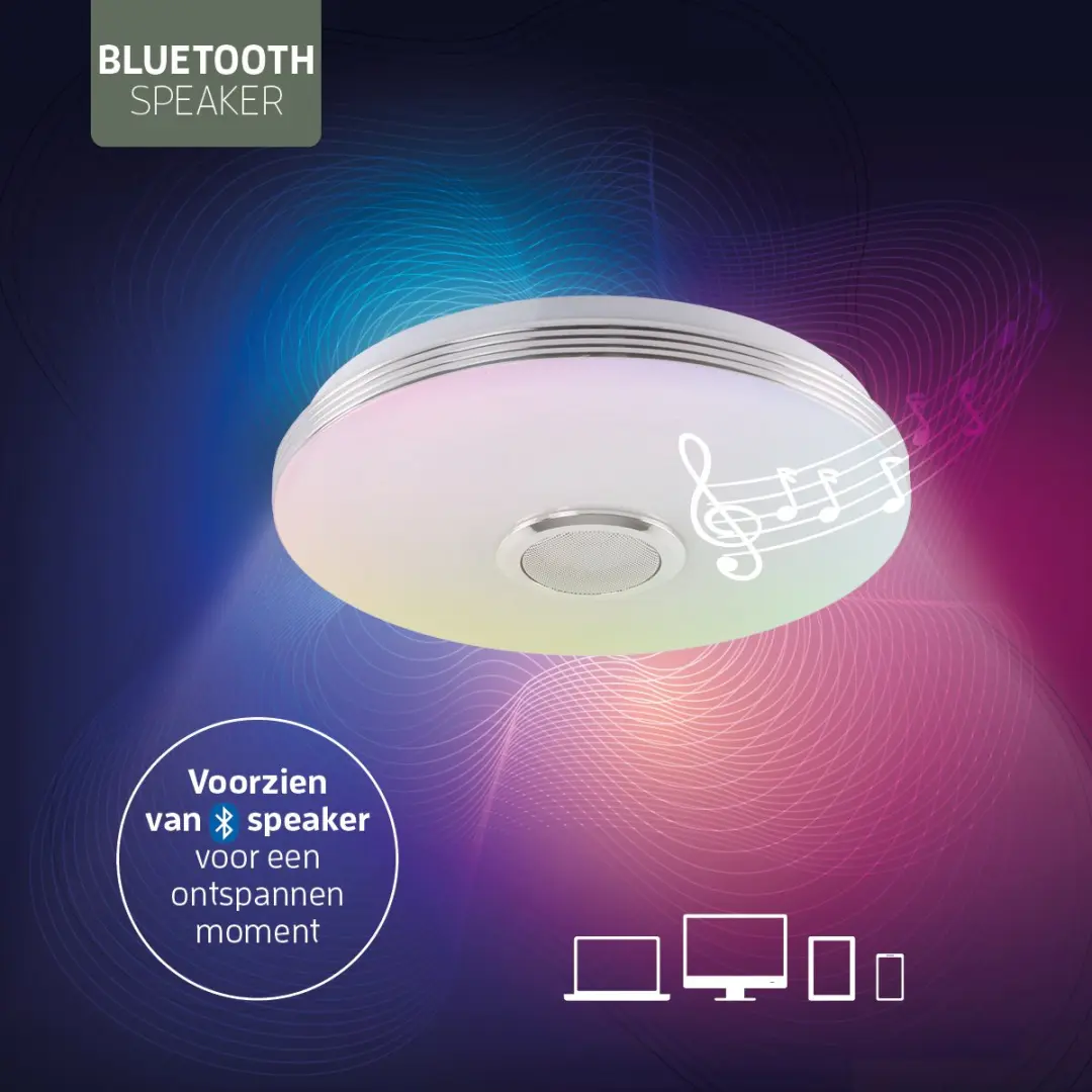 Varin Smart Plafondlamp met Bluetooth-Speaker Ø33cm