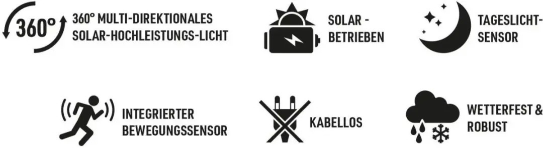Westfalia Panta Trio Solar LED Zonnelicht - 74 LED 600 Lumen Wit