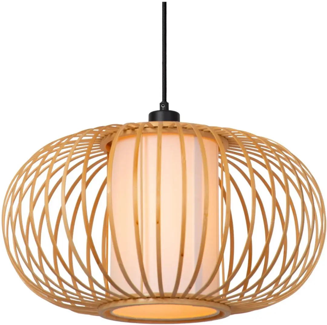 Lucide Thuline Hanglamp Ø45cm - 1xE27 Lichte houtlook