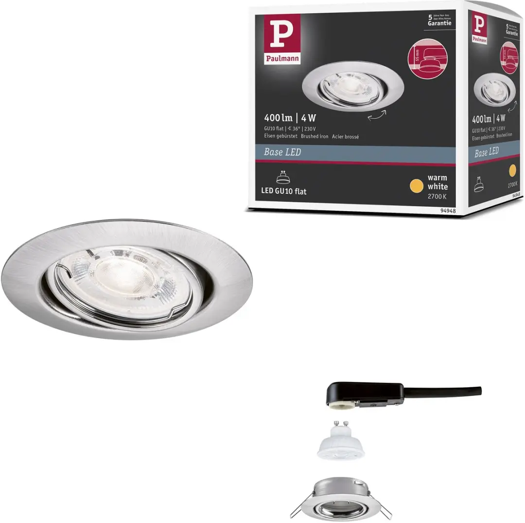 Paulmann LED-inbouwlamp Base GU10 Flat draaibaar 4W 400lm