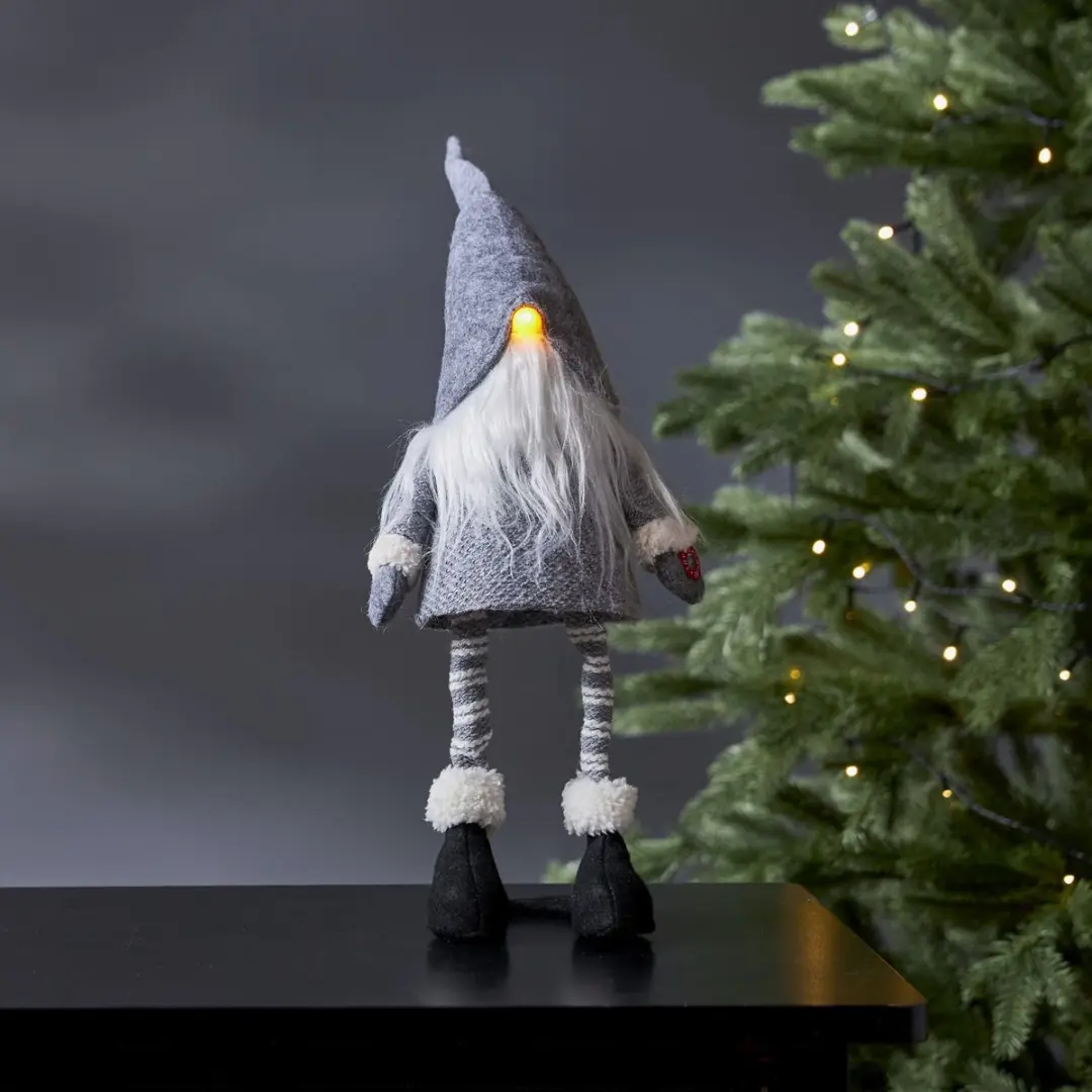 Star Trading Joylight LED Kerstkabouter - Grijs 55cm