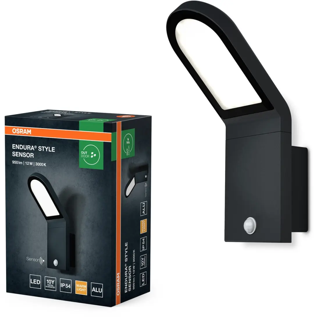Osram ENDURA Style LED Wandlamp 12W Donkergrijs - IP44