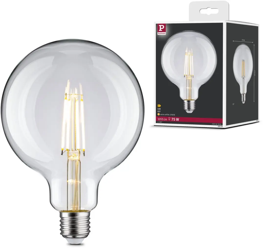 Paulmann Filament LED Globe G125 E27 9W 1055lm