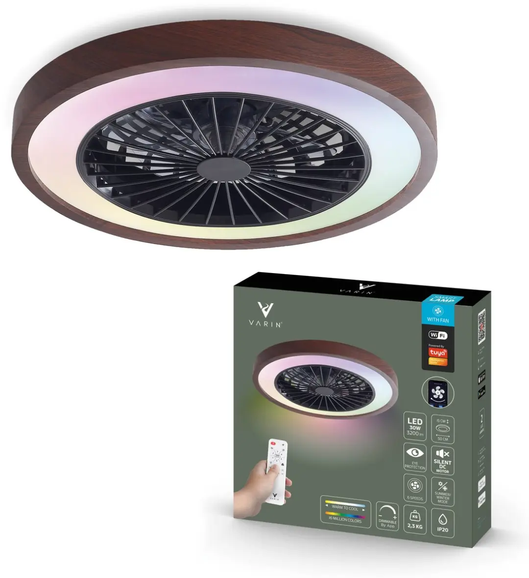 Varin Plafondventilator met LED