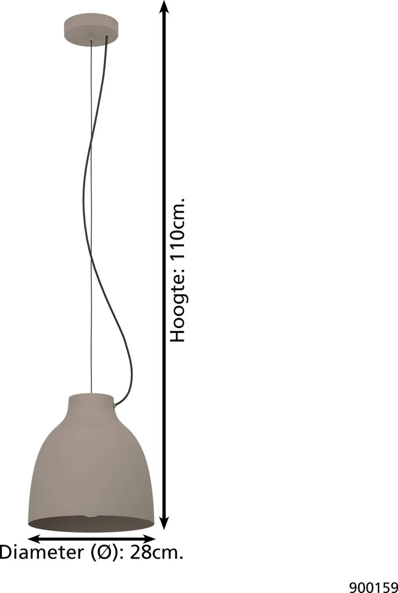 Eglo Camasca Hanglamp E27 - Ø28cm Taupe - afbeelding 6 van 6