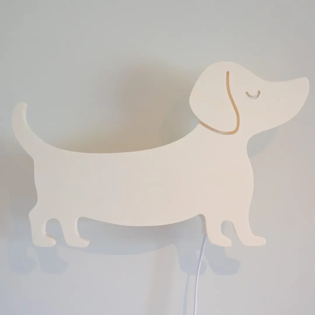 TreeToys Houten Wandlamp Teckel - 1 Lichtpunt