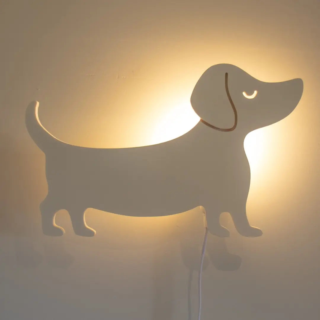 TreeToys Houten Wandlamp Teckel