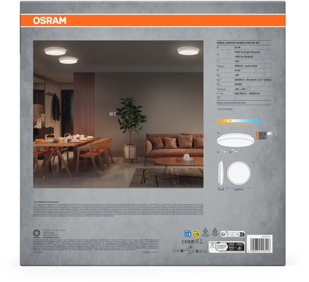 Osram Orbis London LED Plafondlamp 24W - 395mm - Wit