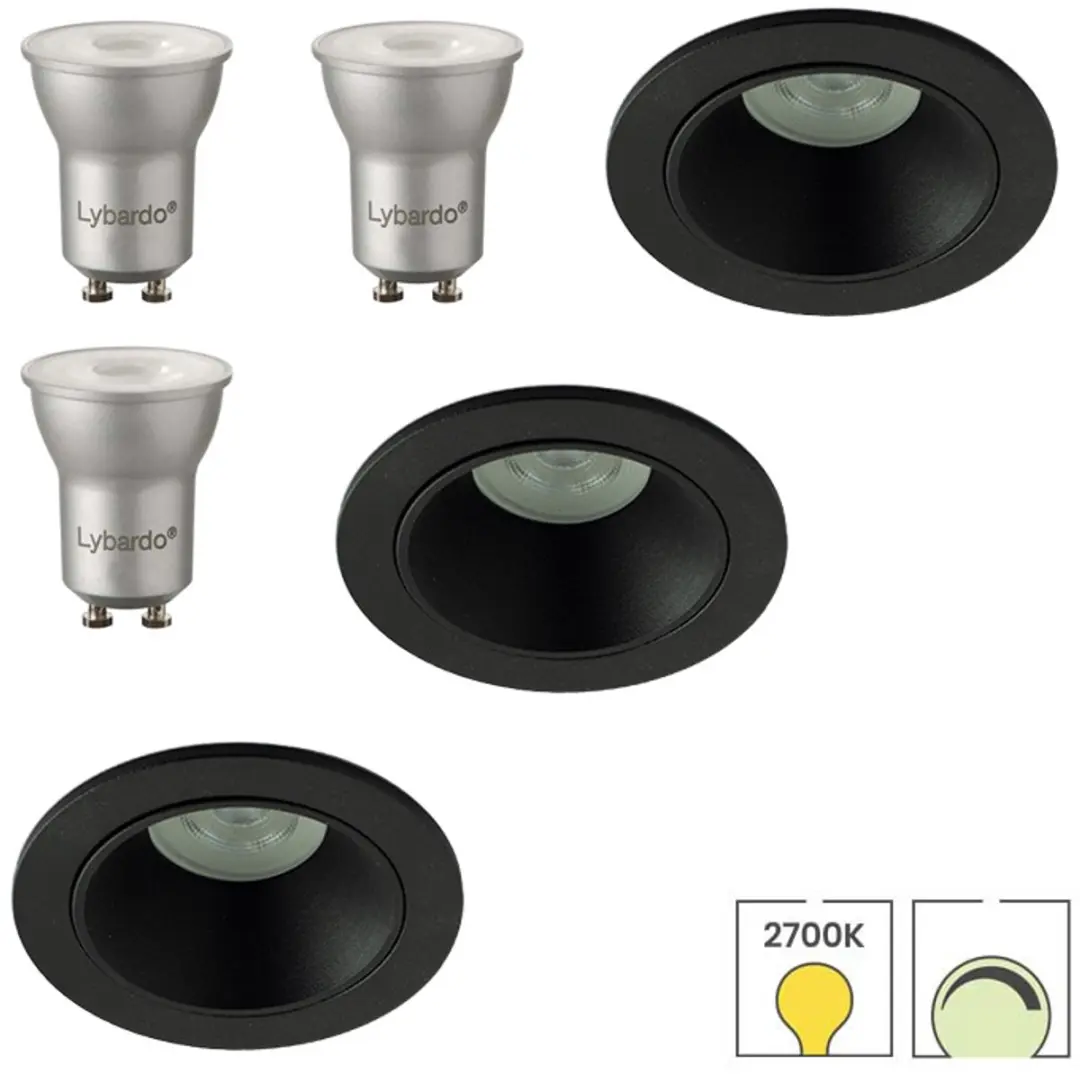 Lybardo Inbouwspots 3-pack Kantelbaar Goud - 5.5W Warmwit