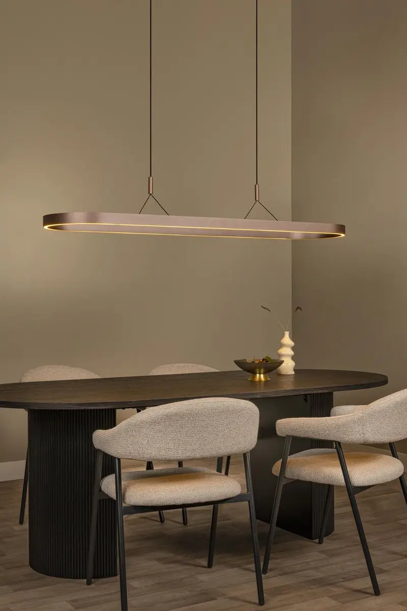 Lucide Liane Hanglamp - LED Dimbaar 2x40W 2700K/4000K - Roestbruin