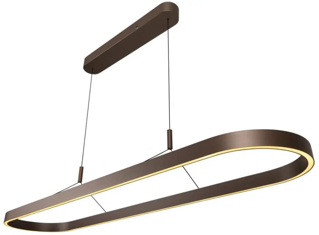 Lucide Liane Hanglamp - LED Dimbaar 2x40W 2700K/4000K - Roestbruin