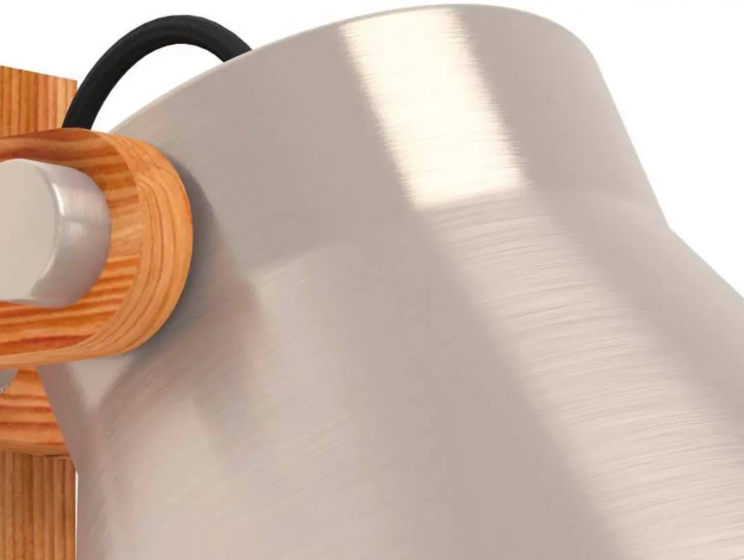 Eglo Cawton Spot E27 16cm - Staal/Hout - Grijs/Bruin