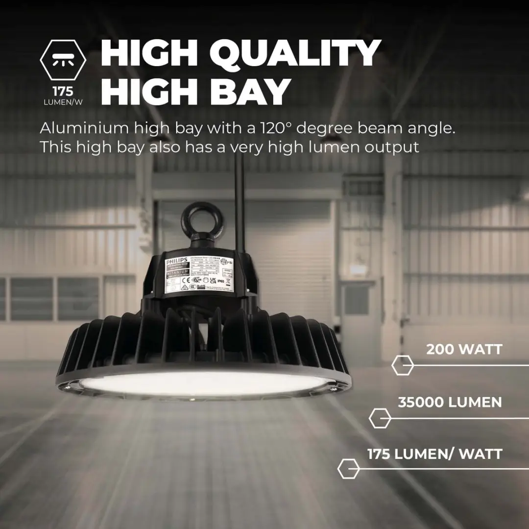 Ledvion LED High Bay Sensor 85W 175lm/W - IP65 - 4000K - Zwart