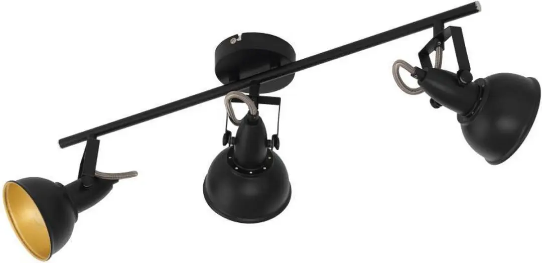Eglo Thornton Opbouwspot E14 - 3x Ø10cm - Zwart/Goud