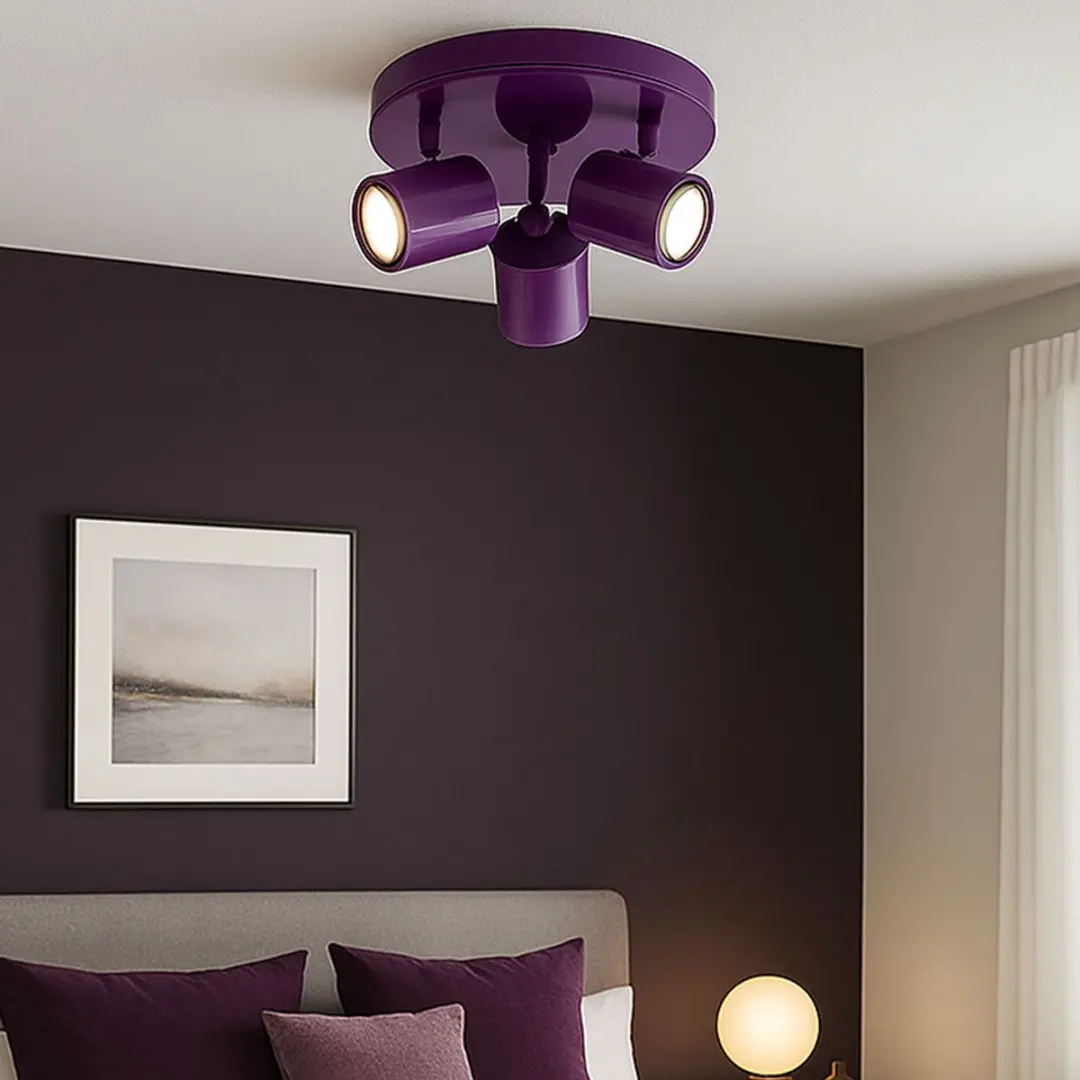 Eglo LED Plafondlamp Hallamp 3x3W Warm Wit - Paars - afbeelding 3 van 5