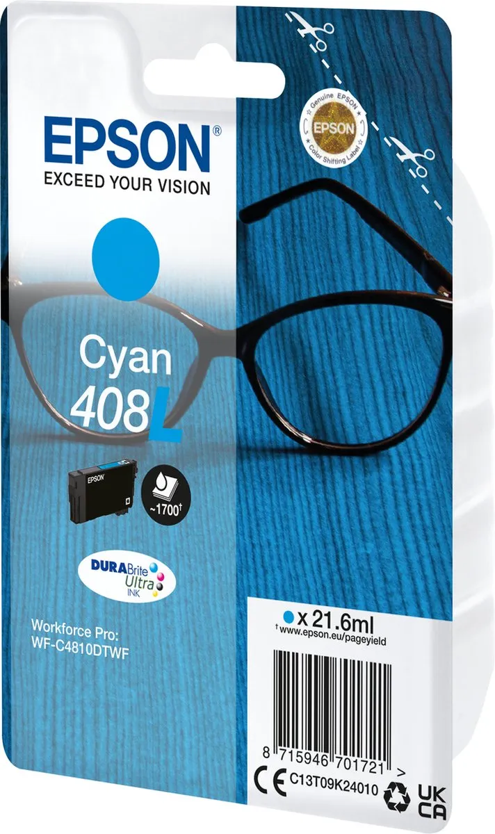 Epson 408L Cyan XL Cartridge - C13T09K24010