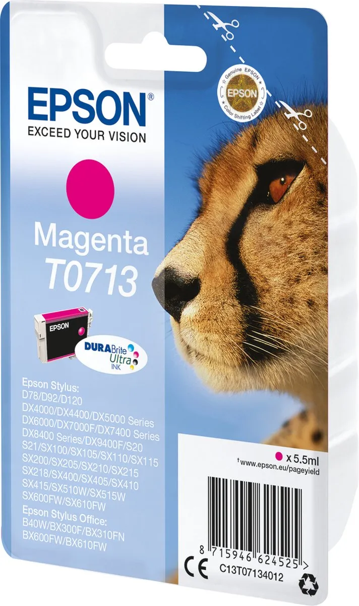 Epson T0713 Magenta Inktcartridge 5.5ml