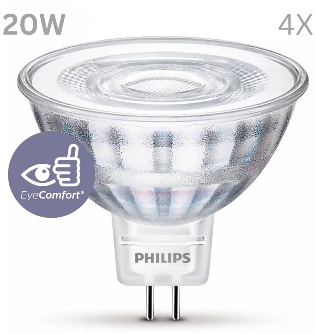 Philips LED GU5.3 MR16 Spotlamp 2.9W Warmwit - 4 Stuks