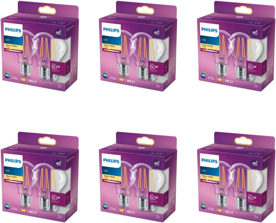 Philips LED E27 Standaardlamp 7W Warmwit