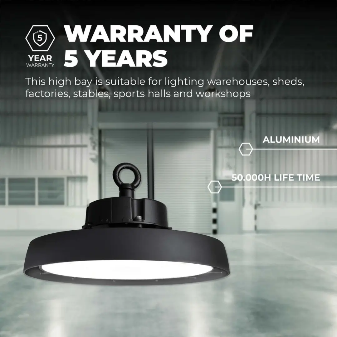 LEDVION LED High Bay 80W 192lm/W - 4000K - IP65 - Zwart - afbeelding 6 van 6