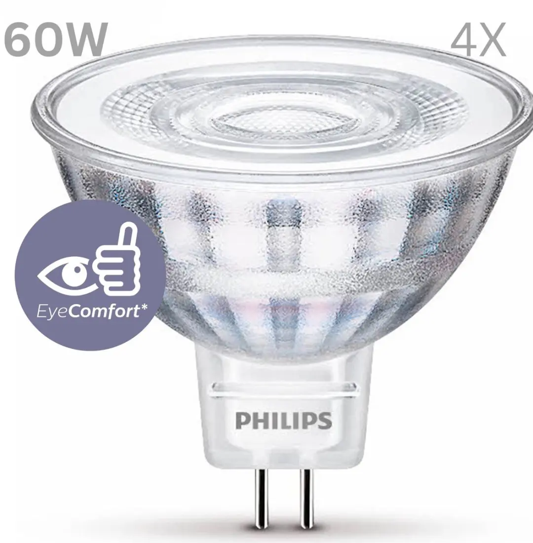 Philips LED GU5.3 MR16 Warmwit 7W - 4 Stuks