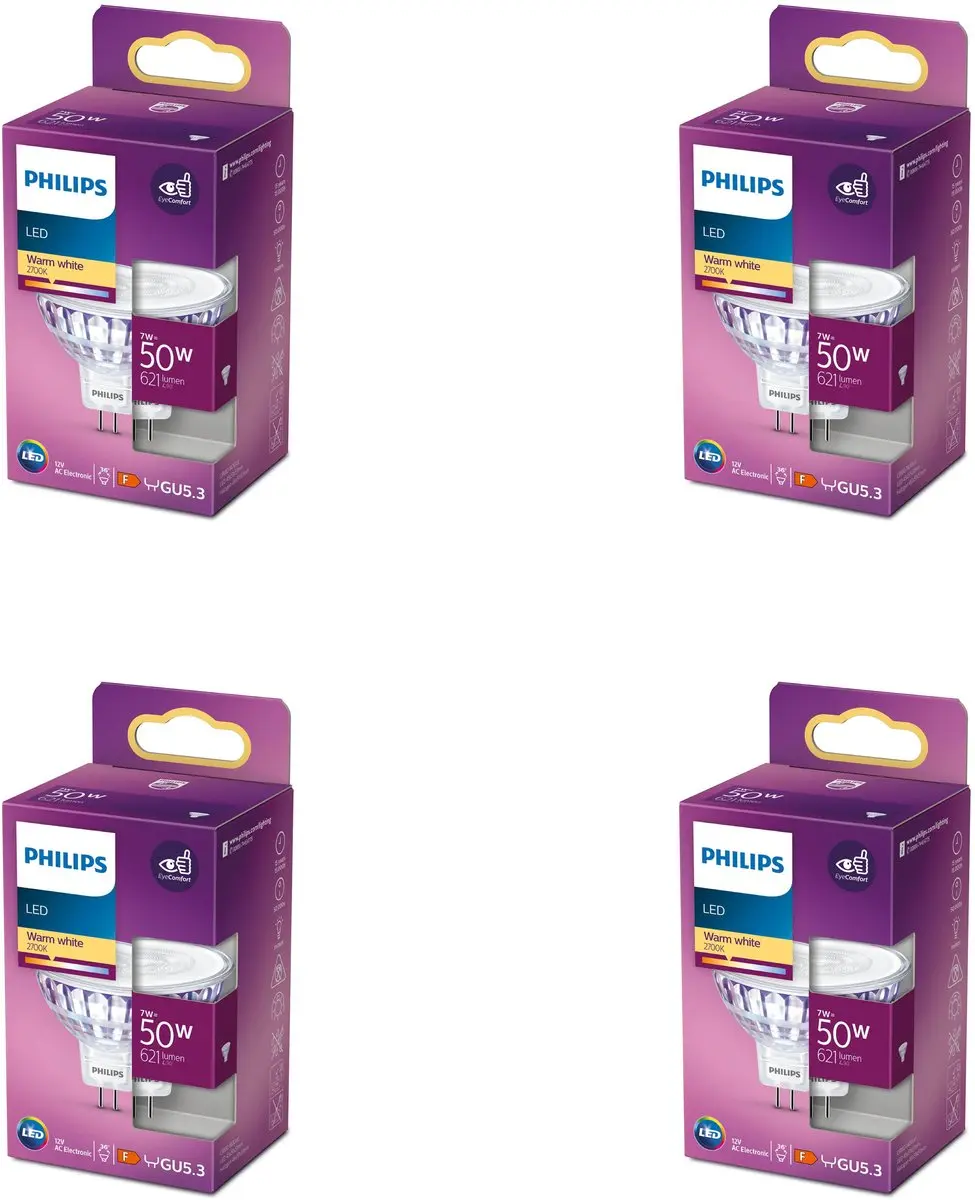 Philips LED GU5.3 MR16 Warmwit 7W