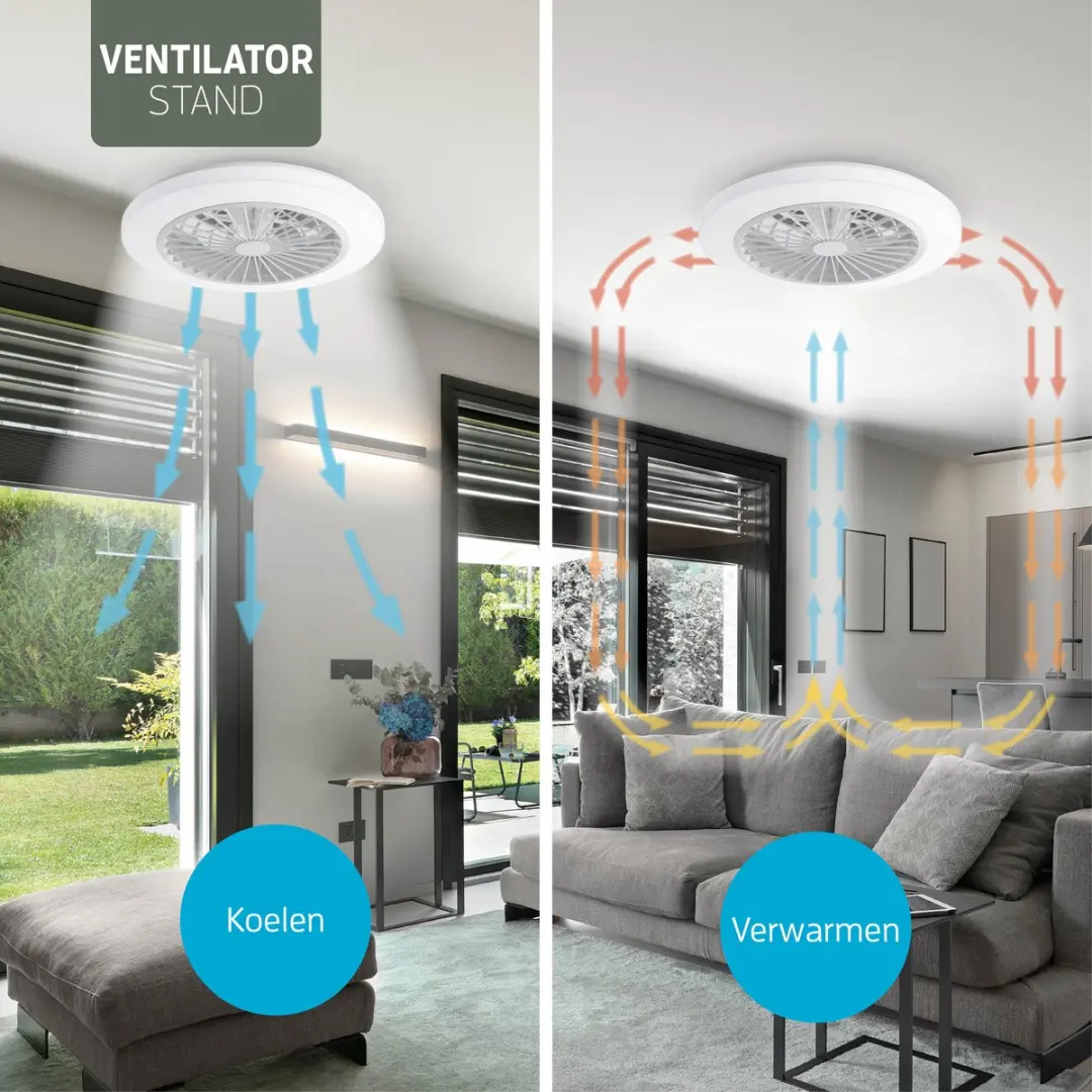 Varin Plafondventilator met LED RGBW 50cm - Transparant - Tuya Wifi