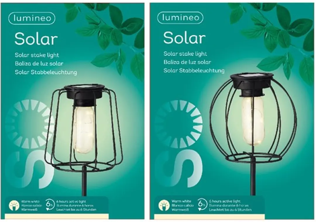 Lumineo LED Solar Wire 2ass - 13cm - Zwart