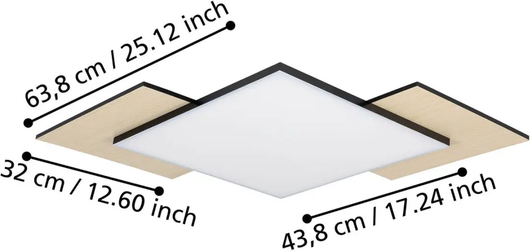 Eglo Tamuria Plafondlamp LED Ø35.5cm - Zwart/Bruin