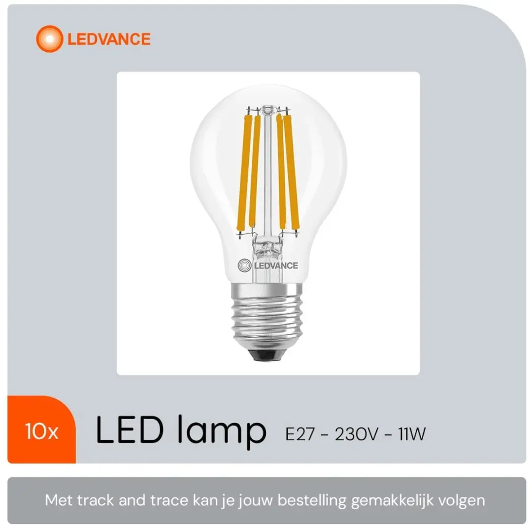 LEDVANCE Classic A60 E27 11W 1521lm - 10 Stuks