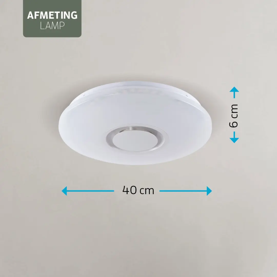 Varin LED Plafondlamp Tuya Wifi 3D Bluetooth Speaker Ø40cm - RGBW