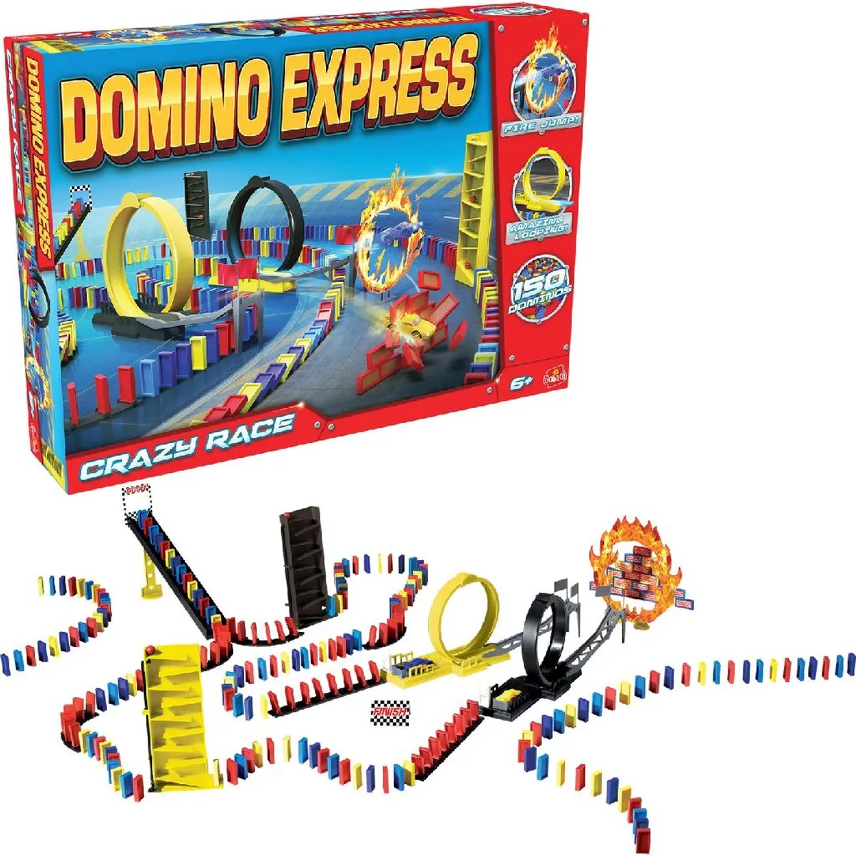 Goliath Domino Express Crazy Race Dominopakket - 169 Stukken - Multicolor