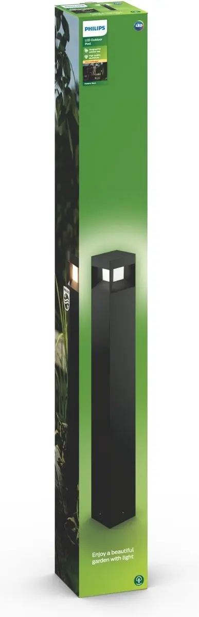Philips Parterre Sokkellamp Buiten - 8W - Zwart