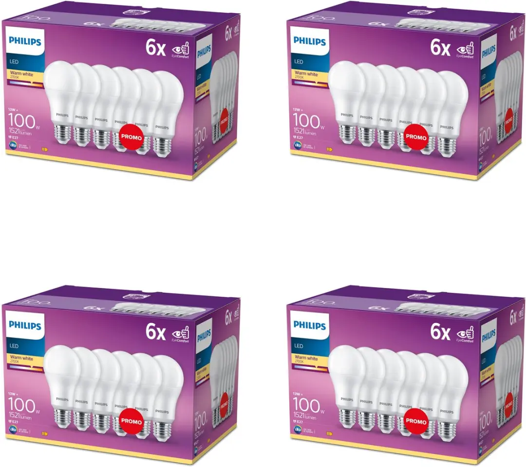 Philips LED E27 Standaardlamp 13W Warmwit Mat