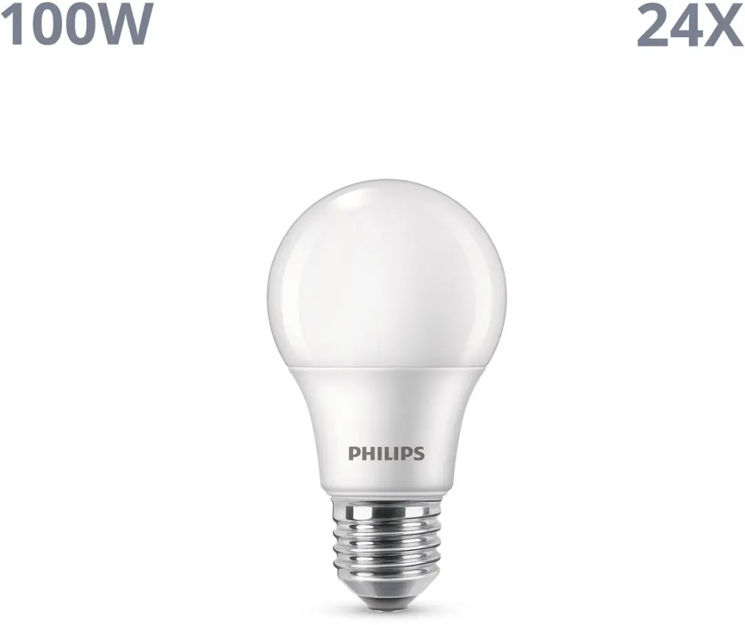 Philips LED E27 Standaardlamp 13W Warmwit Mat - 24 Stuks