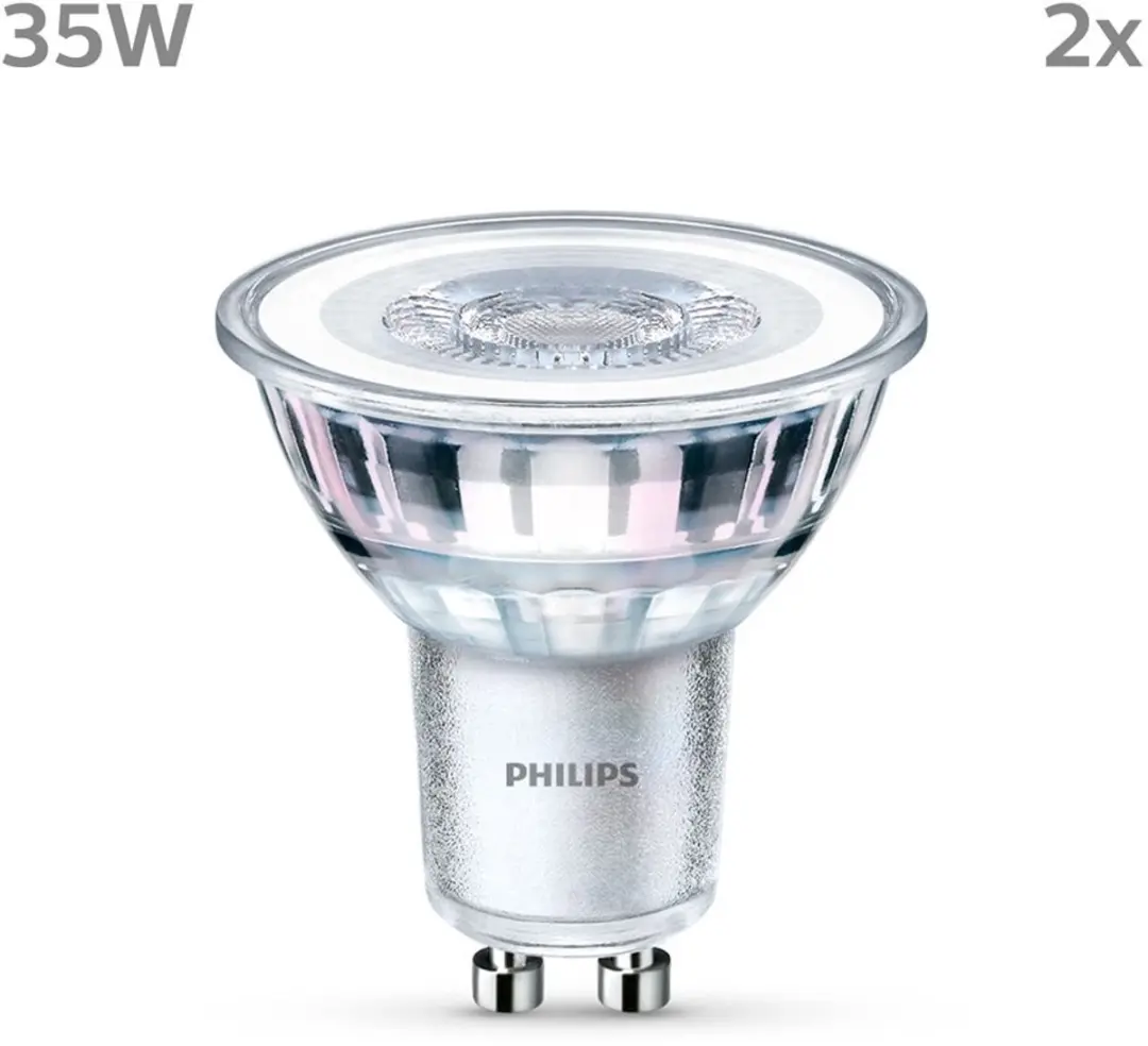 Philips LED Spot GU10 3,5W Koelwit - 2 Stuks