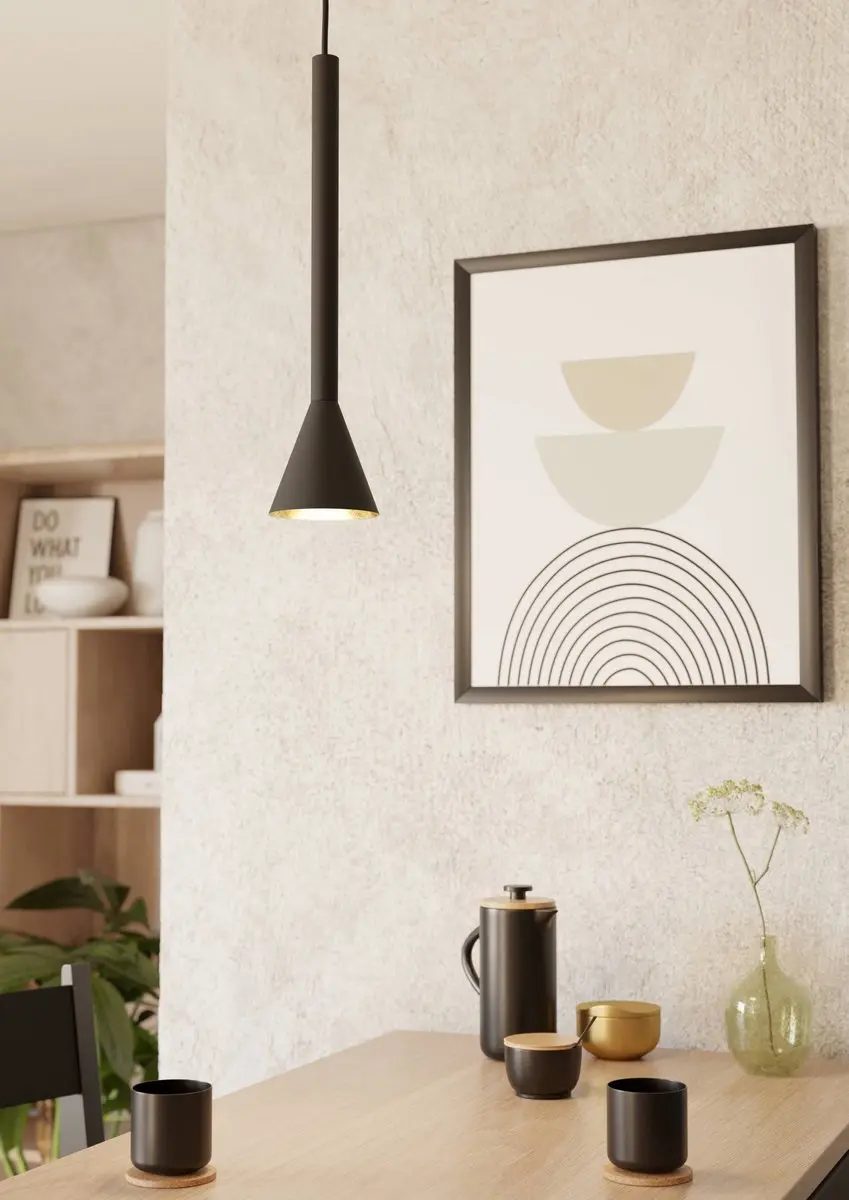Eglo Cortaderas Hanglamp 5x LED 3000K - Zwart/Goud
