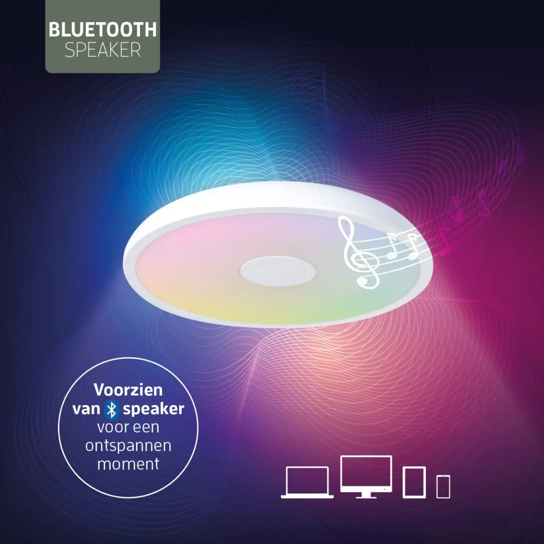 Varin Smart LED Badkamerlamp Ø28cm Wit - IP44 - RGBW - Tuya