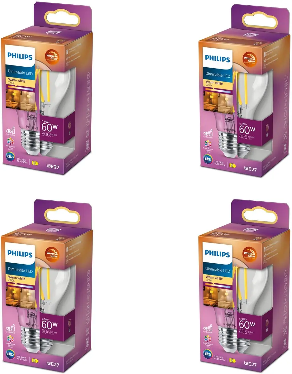 Philips LED E27 Warmwit 5.9W