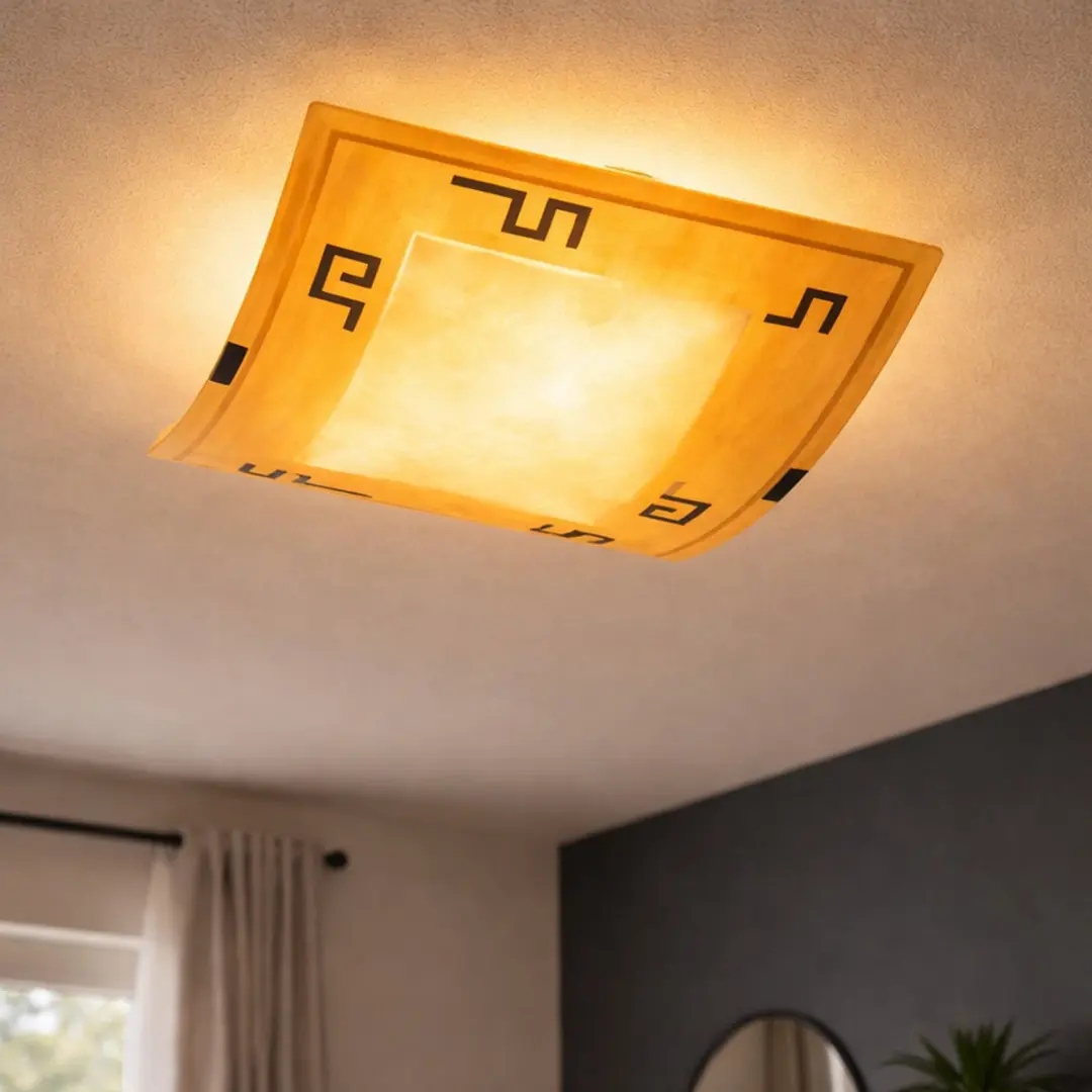 Eglo 87318o Plafondlamp - 1 Lichtpunt - Geel Glas - afbeelding 2 van 6