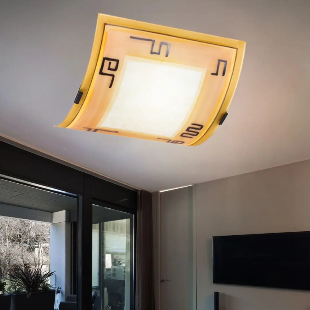 Eglo 87318o Plafondlamp - 1 Lichtpunt - Geel Glas - afbeelding 4 van 6