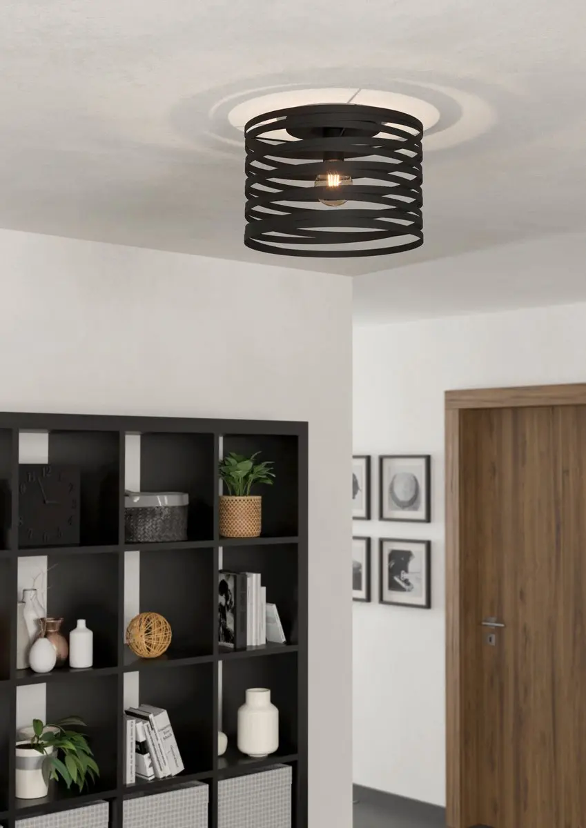 Eglo Cremella Plafondlamp E27 - Ø37cm - Zwart