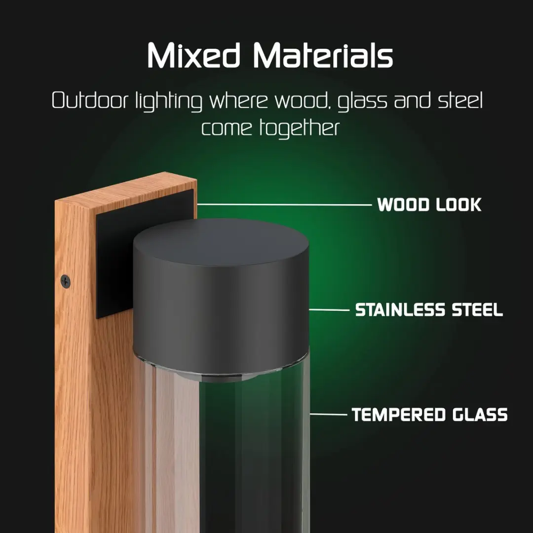 LEDVION Staande Buitenlamp 50cm Hout - IP44 - afbeelding 5 van 6