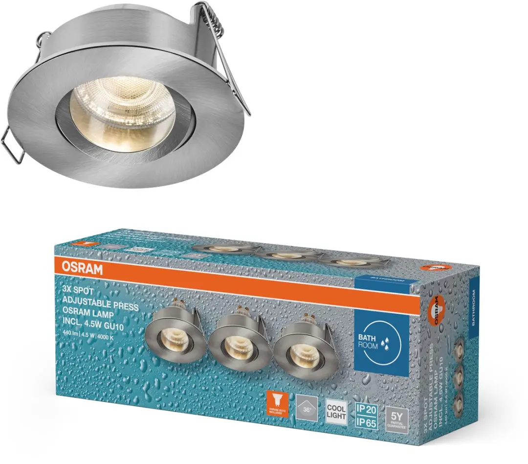 Osram Spot Set LED Inbouwspot IP65 Press 4,5W 4000K
