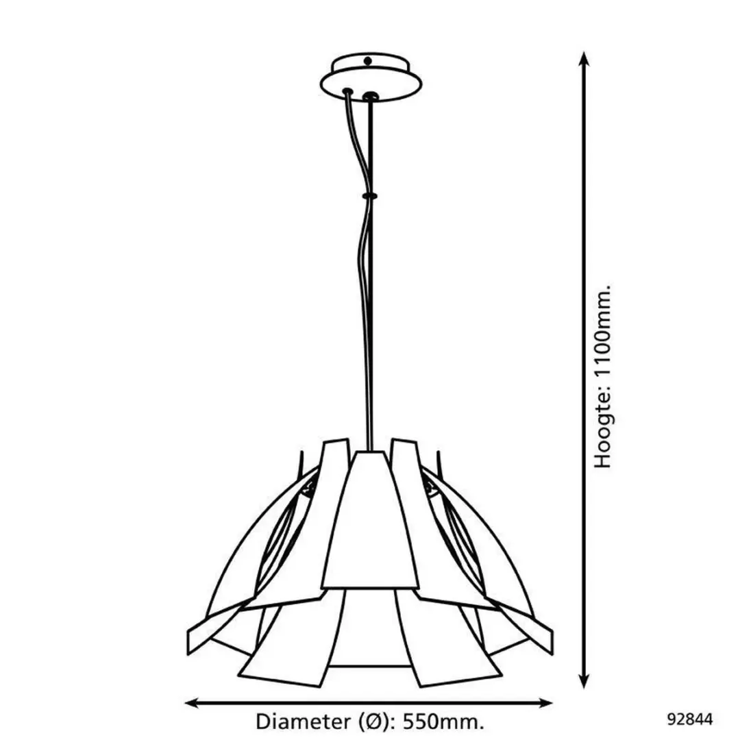 Eglo Tressi Hanglamp 1 Licht - Ø550mm - Wit - afbeelding 5 van 6