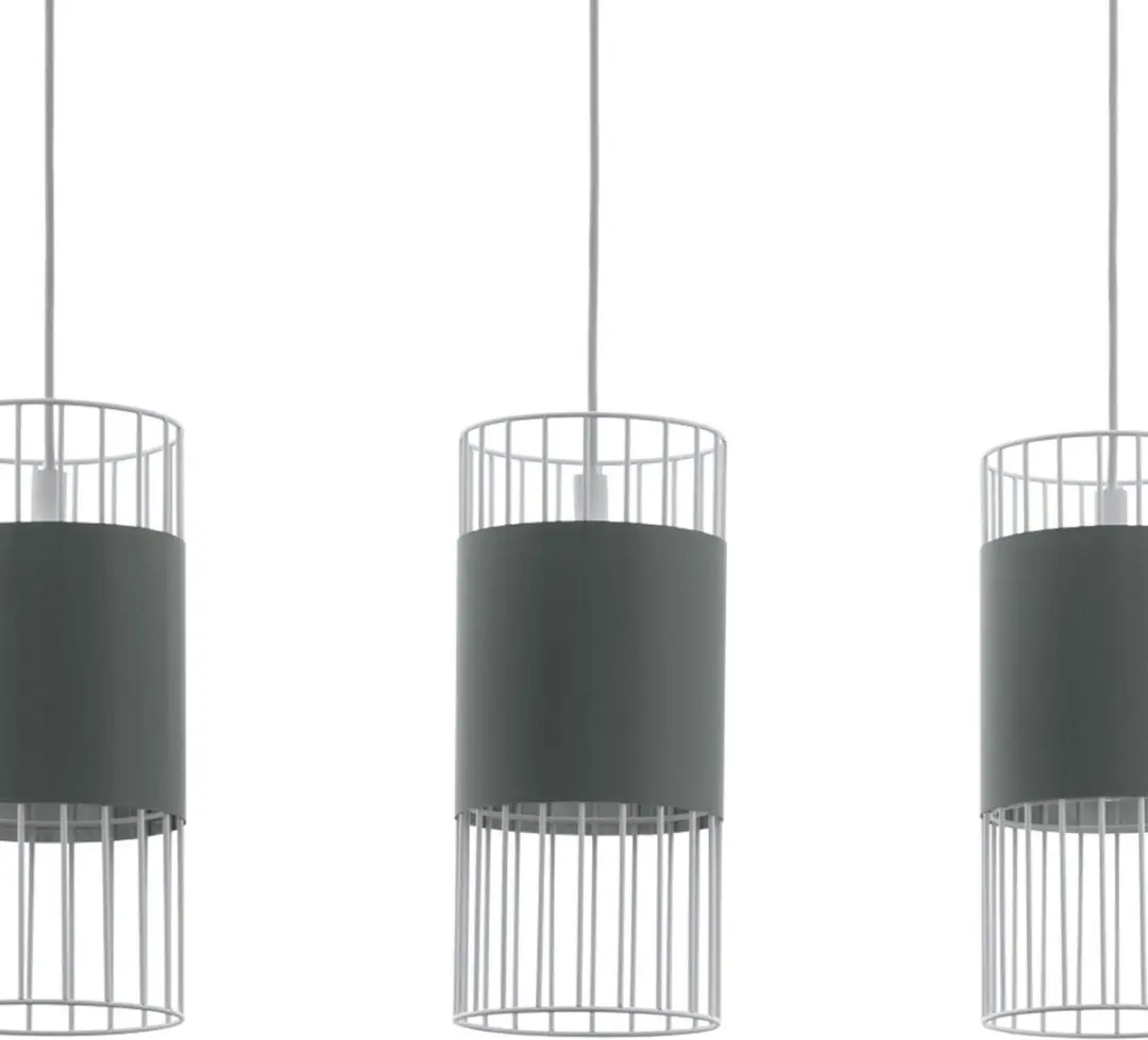 Eglo Norumbega Hanglamp 3x E27 - 74cm - Wit/Grijs - afbeelding 4 van 6