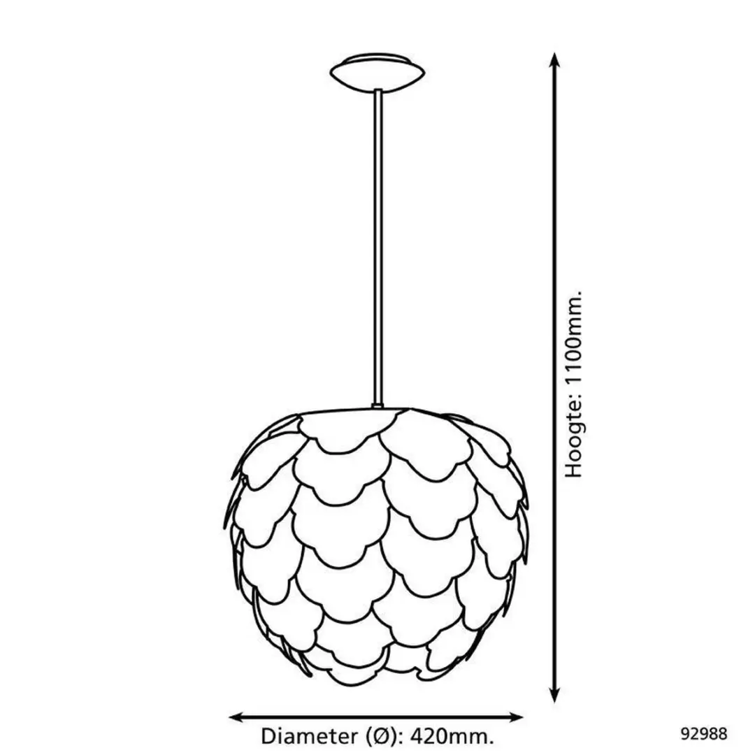 Eglo Filetta Hanglamp - 1 Lichtpunt Ø420mm Groen - afbeelding 6 van 6