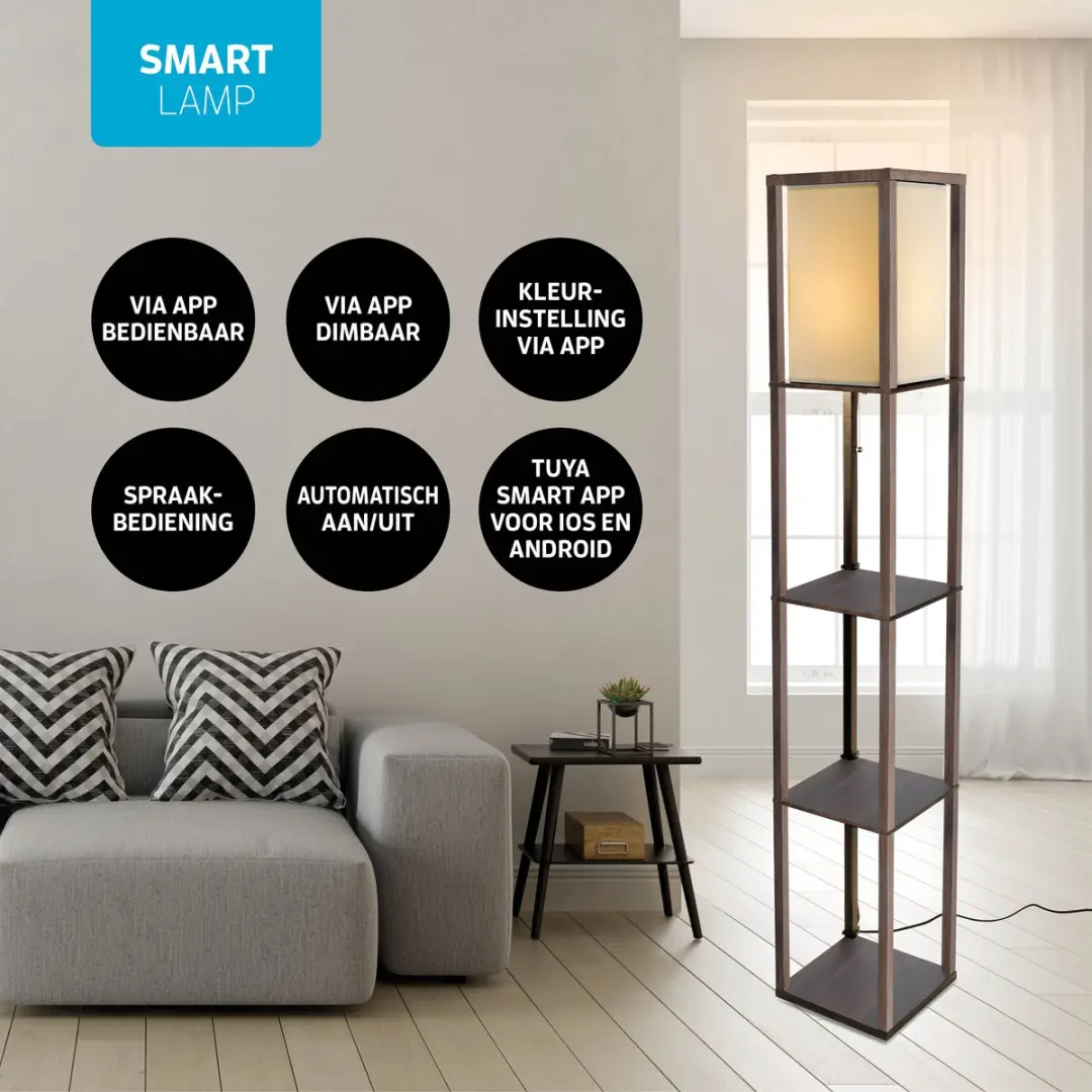 Varin Vloerlamp Vakkenkast - 10x RGBW 60W - Dimbaar Tuya Smart