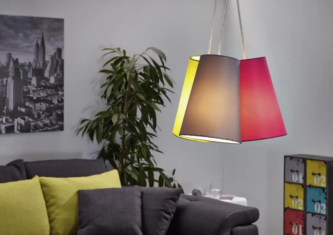 Eglo Nevorres Hanglamp 3x40W - Grijs/Rozes/Turquoise - afbeelding 2 van 4