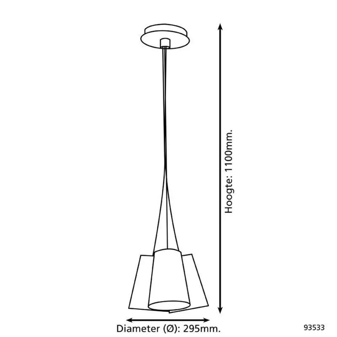 Eglo Nevorres Hanglamp 3x40W - Grijs/Rozes/Turquoise - afbeelding 4 van 4